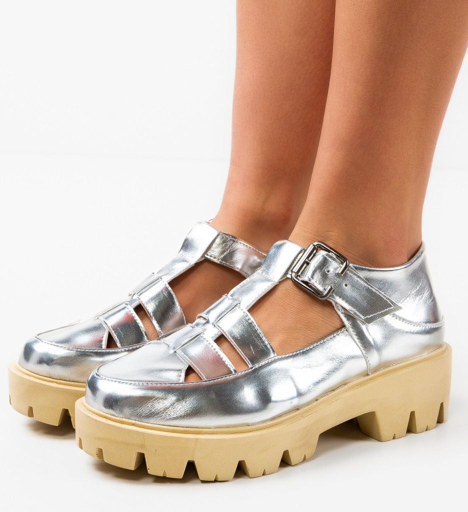 Pantofi Casual Argintii - Stil și Confort - imagine 4