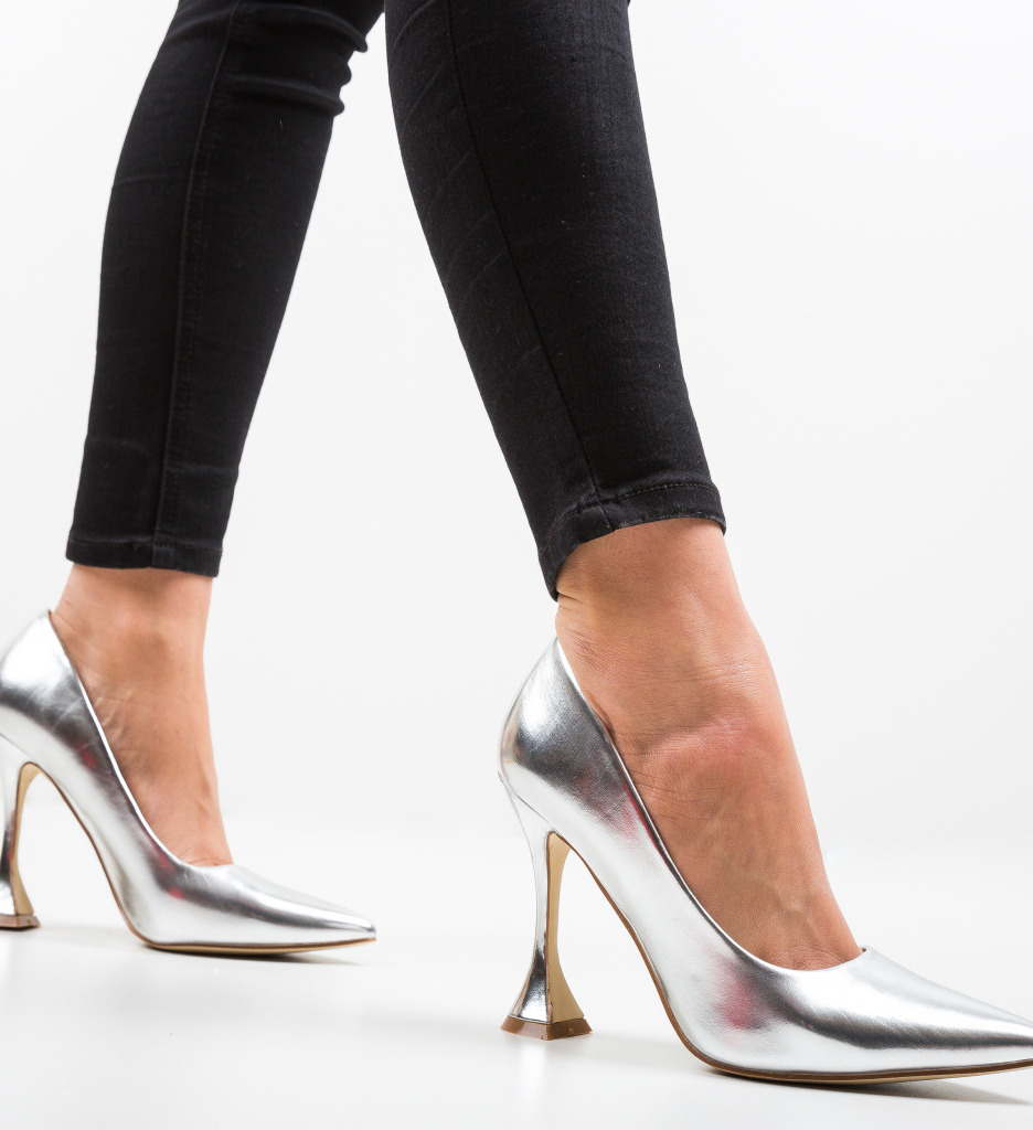 Pantofi Lena Argintii | Eleganță Absolută