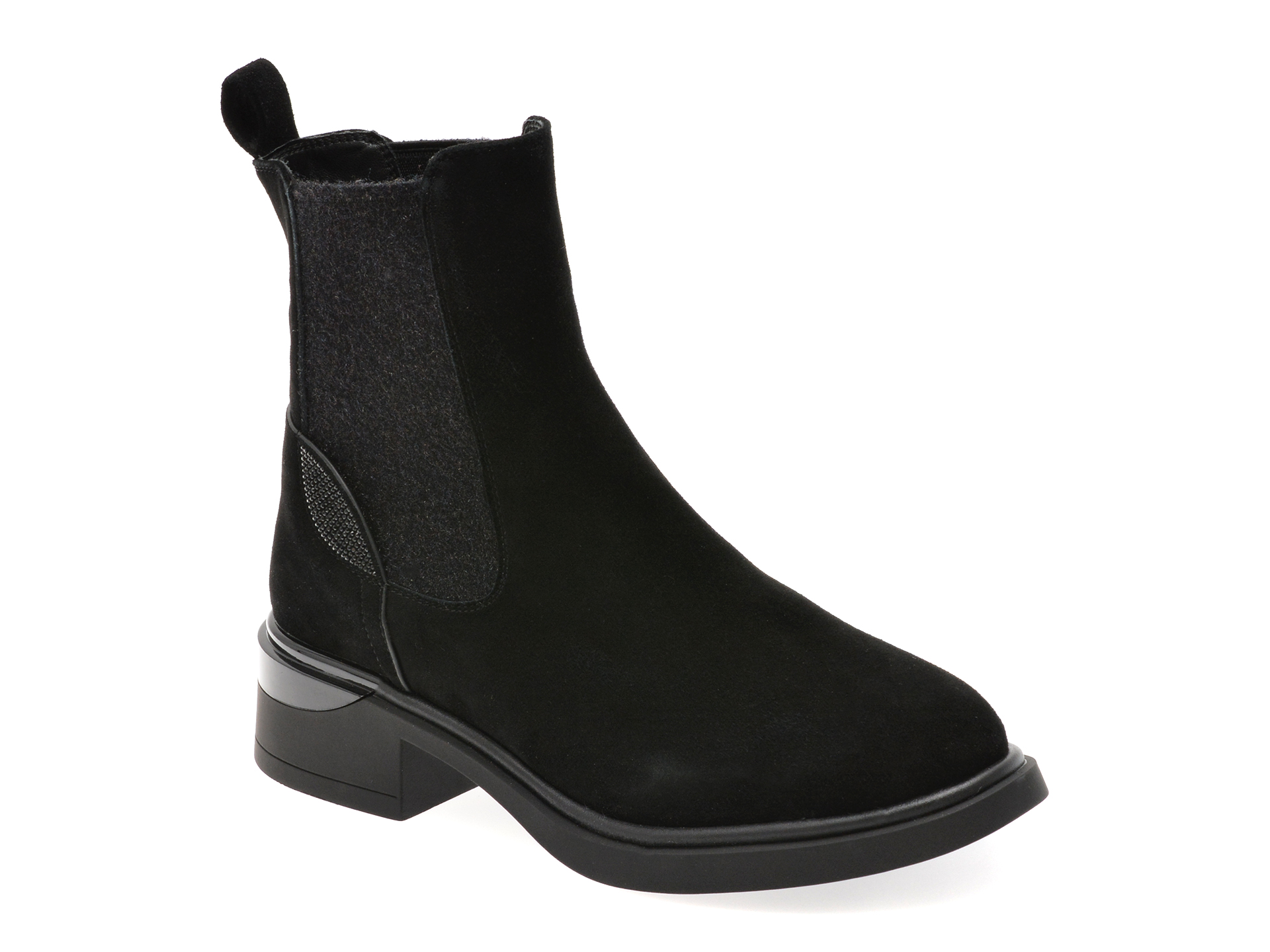 Ghete Flavia Passini Negre | Eleganță Piele Intorsă