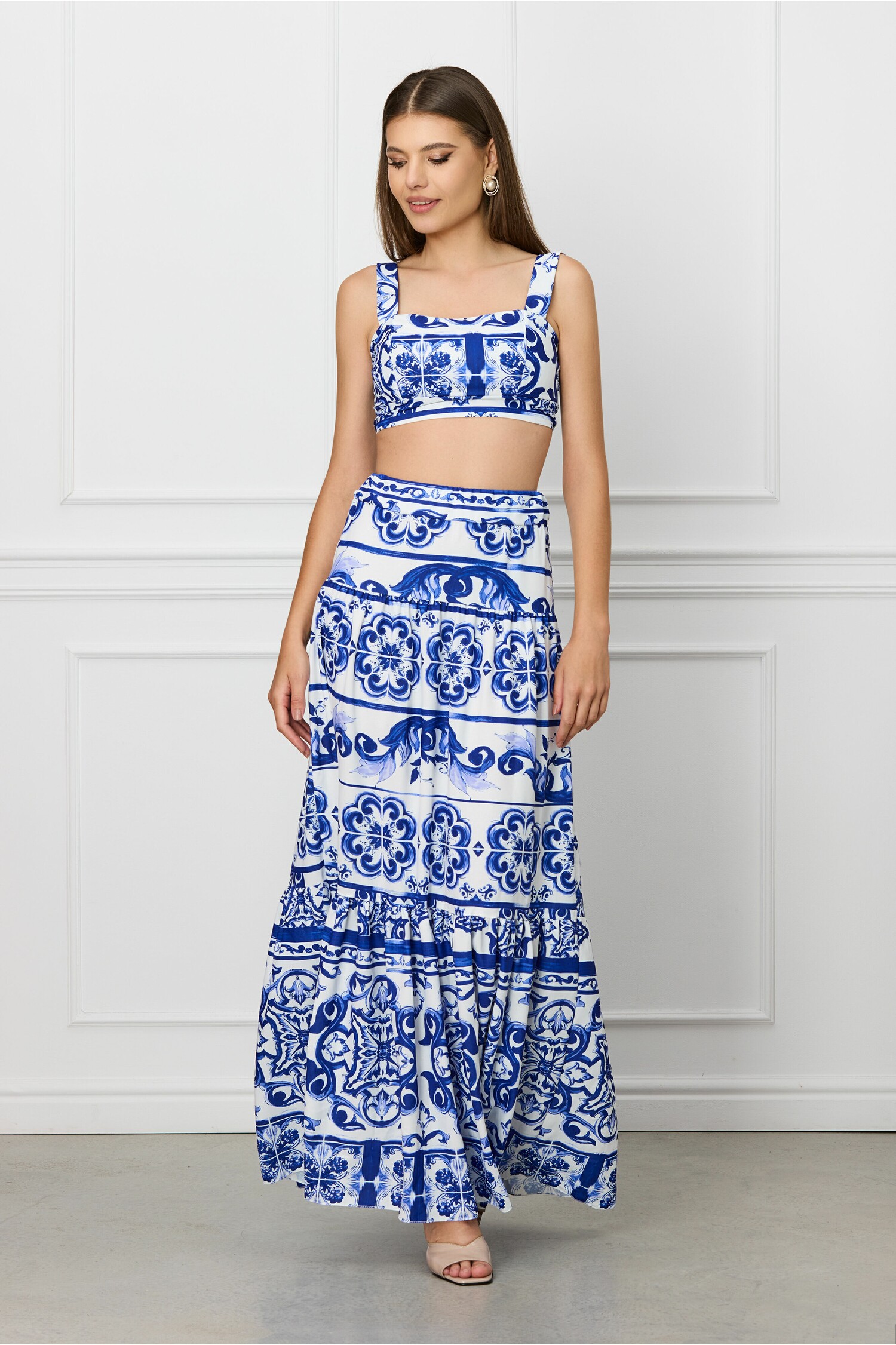 Compleu Mara albastru cu imprimeu | Two-Piece