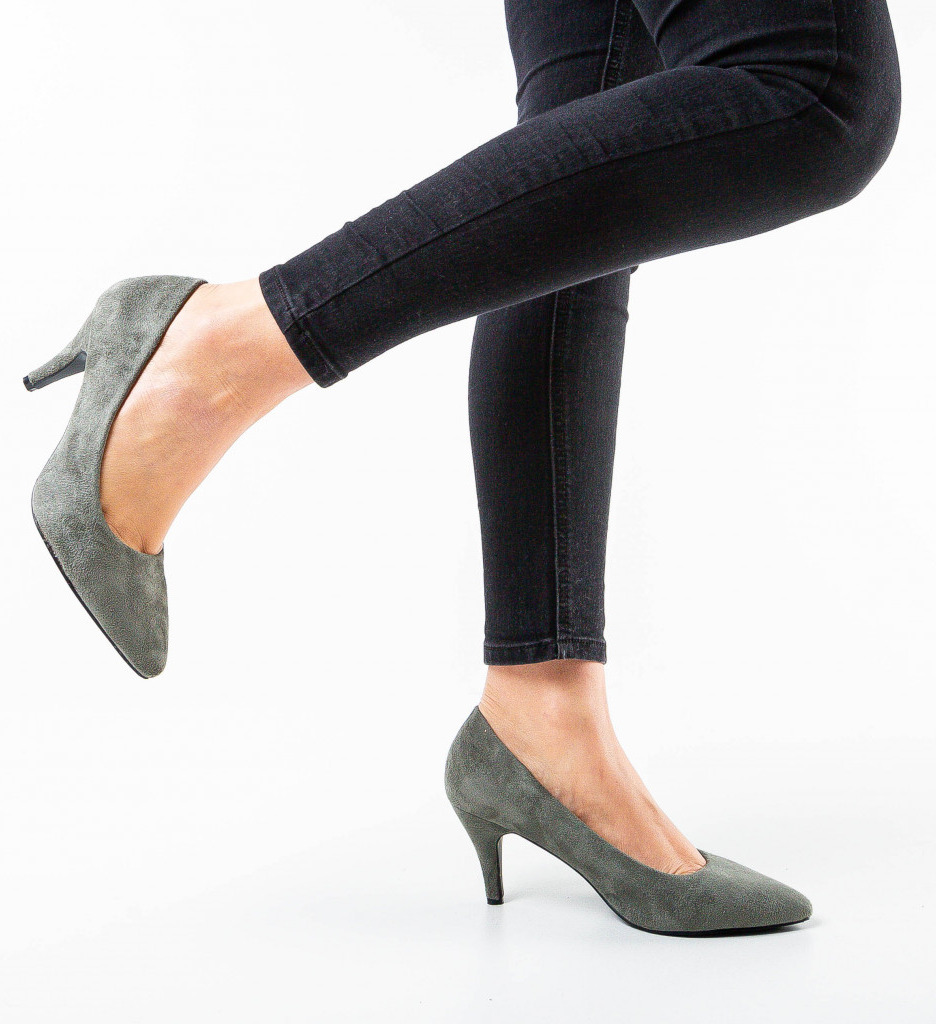 Pantofi Birro Verzi cu Toc Eleganți - imagine 2
