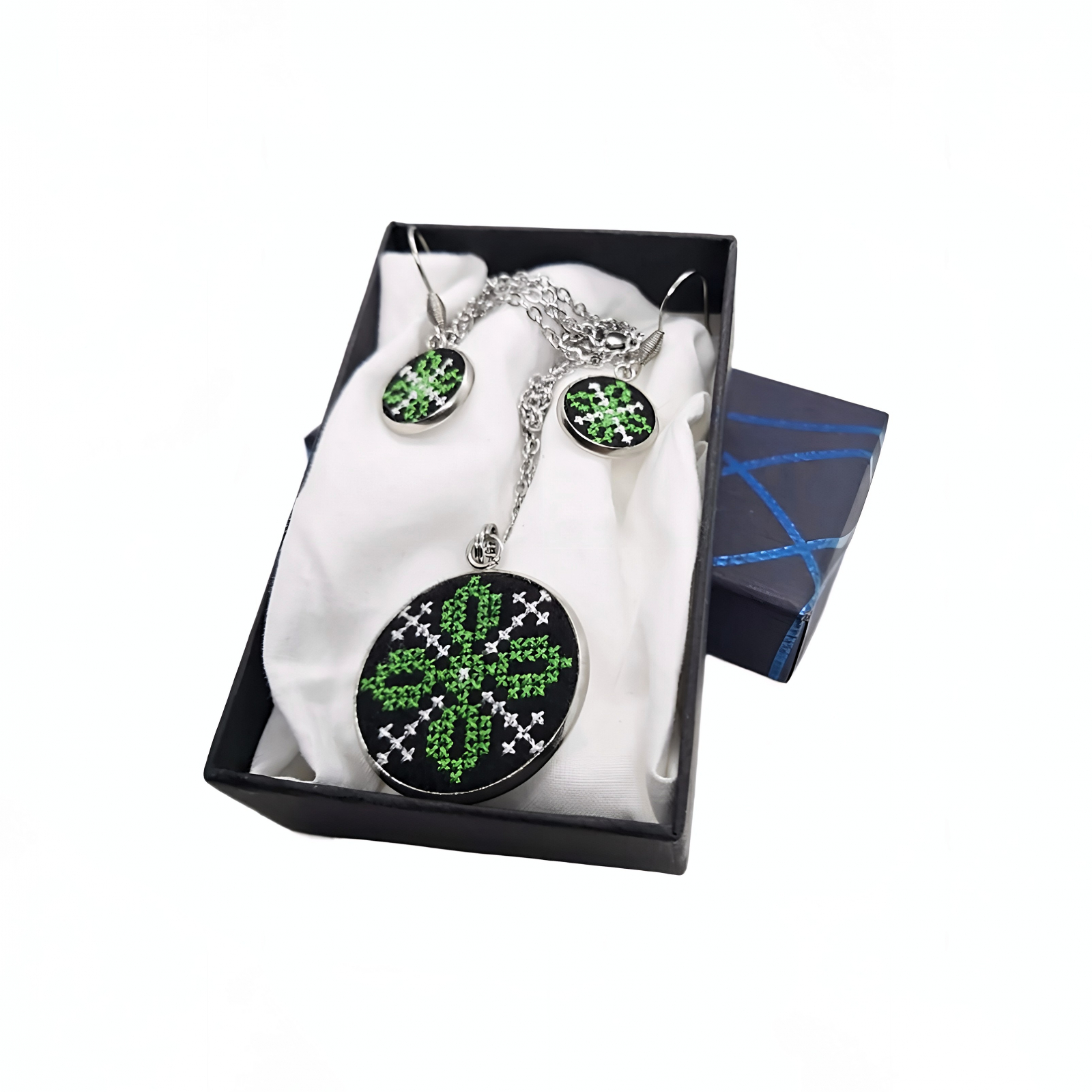 Set bijuterii inox broderie traditionala model   aripile morii