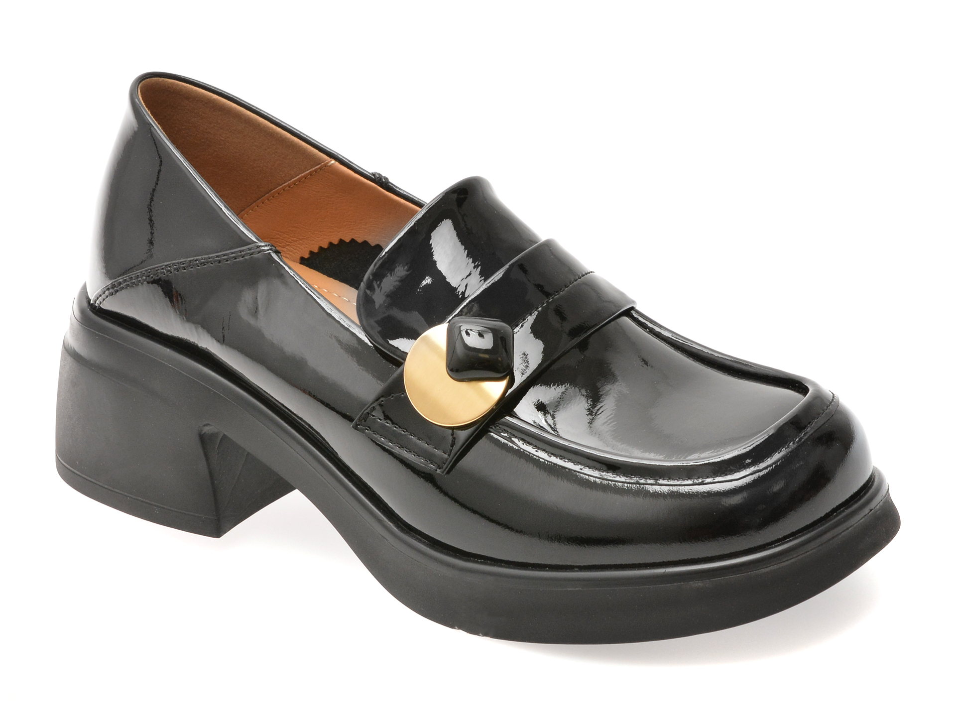 Mocasini Epica Piele Lacuita | Eleganță Negru