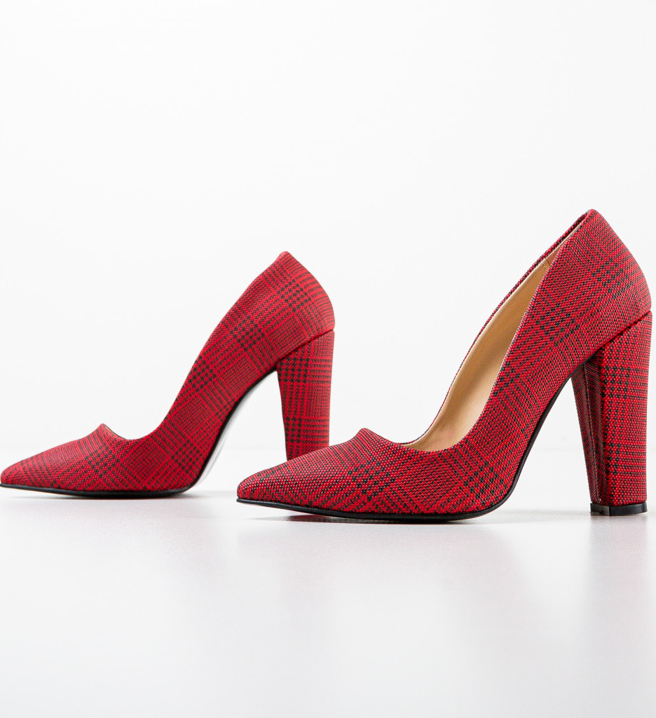 Pantofi cu Toc Rosii Splash - Eleganță Asigurată - imagine 5