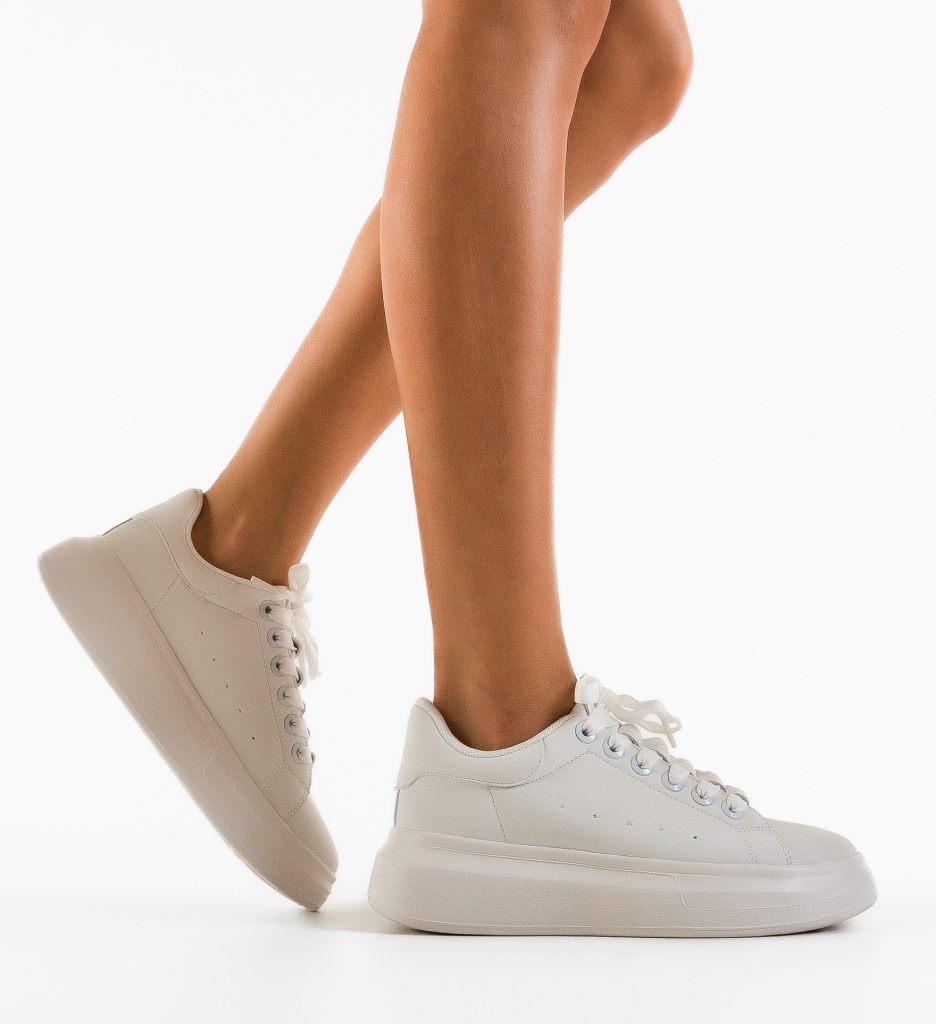 Sneakers Dama Albe | Confort și Stil Urban - imagine 2