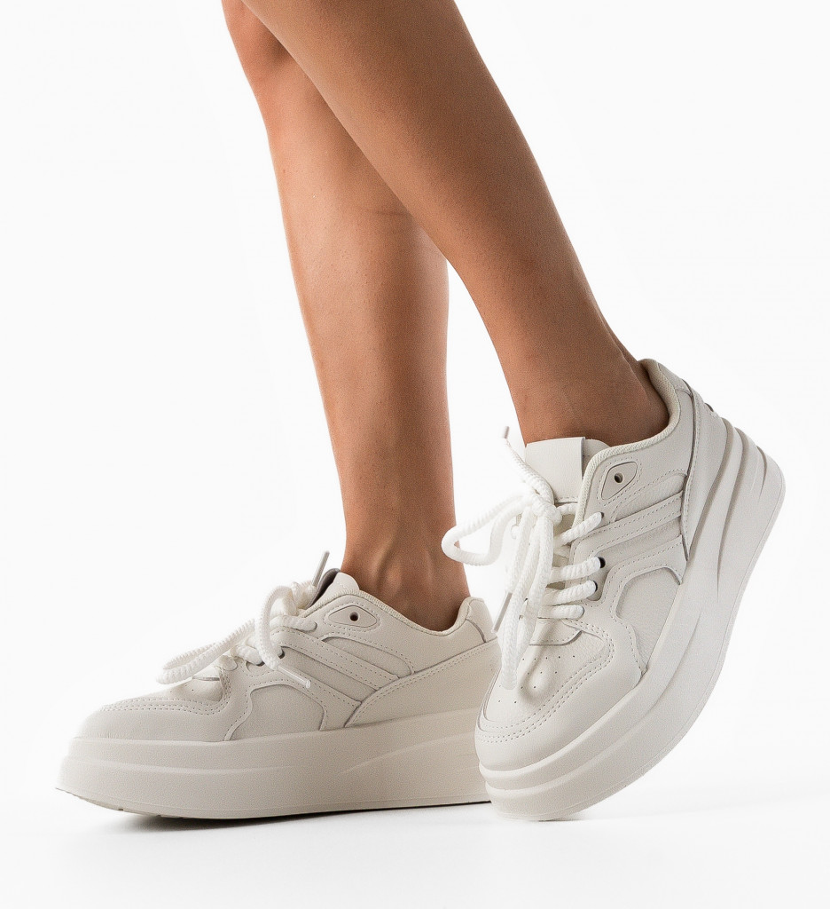 Sneakers Dama Elspeth Albi - Confort și Stil - imagine 2