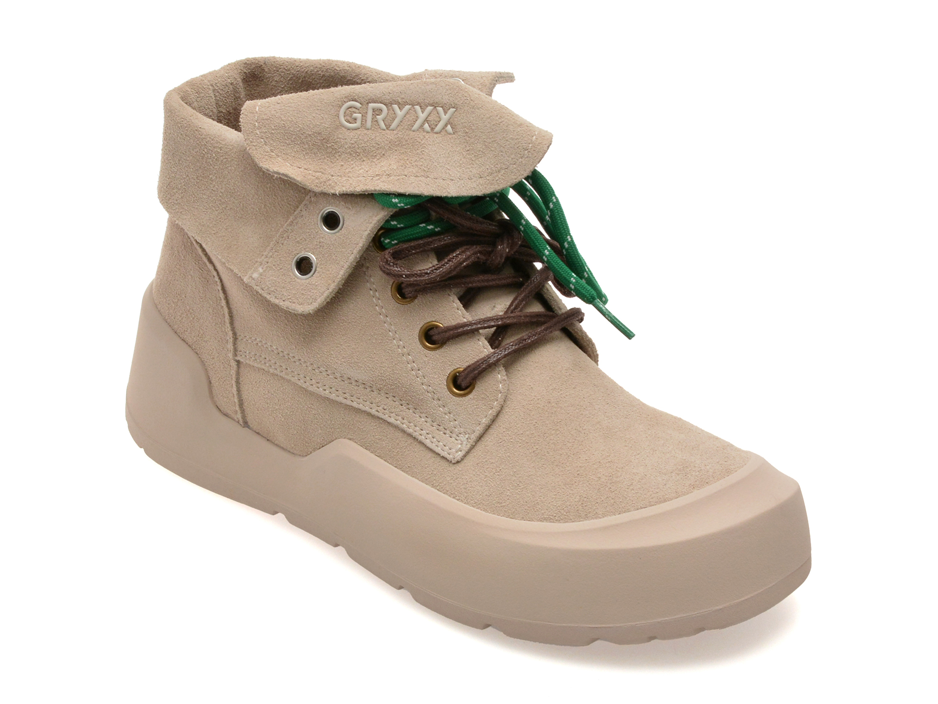 Ghete Gryxx gri din piele intoarsa - Stil si confort