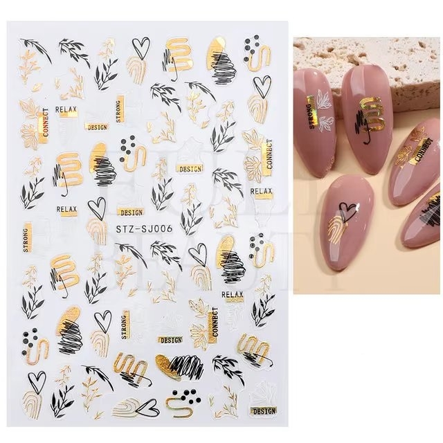 Abtibilduri Unghii Marquise Auriu - Nail Art Rapid