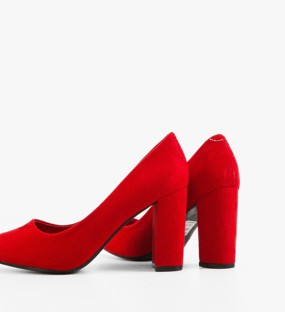 Pantofi Dama Rosii Yang cu Toc Elegant - imagine 6