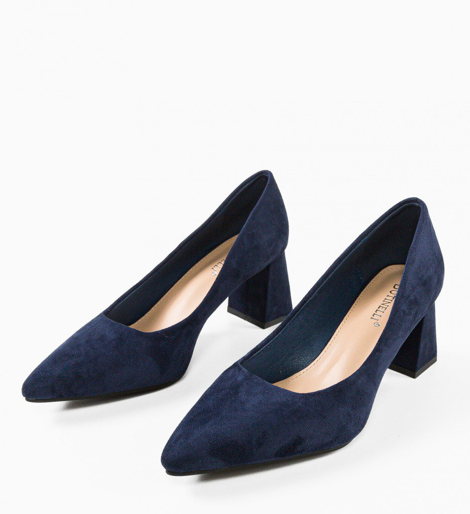 Pantofi Eleganți Adria Bleumarin cu Toc - imagine 7