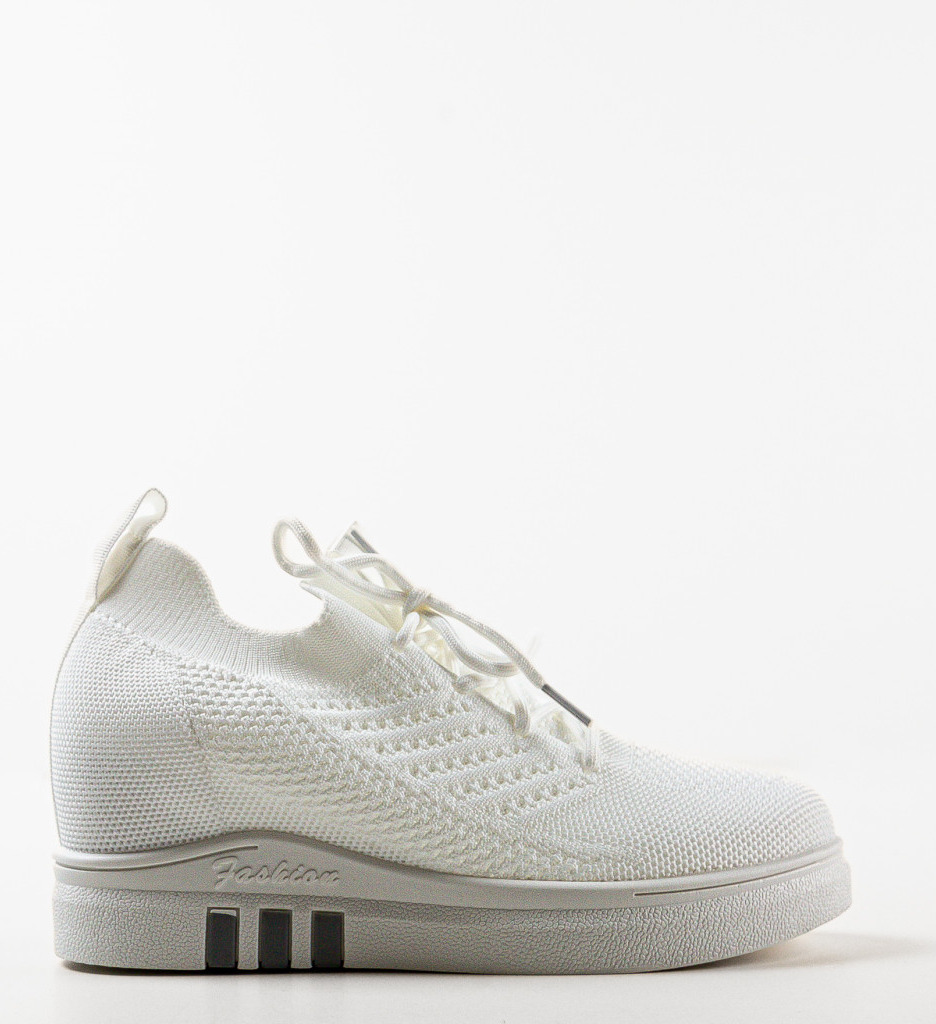 Sneakers Staplic Dama Albi - Confort și Stil - imagine 4