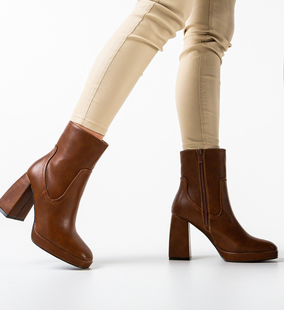 Botine Dama Nevin Camel - Eleganță și Stil - imagine 2
