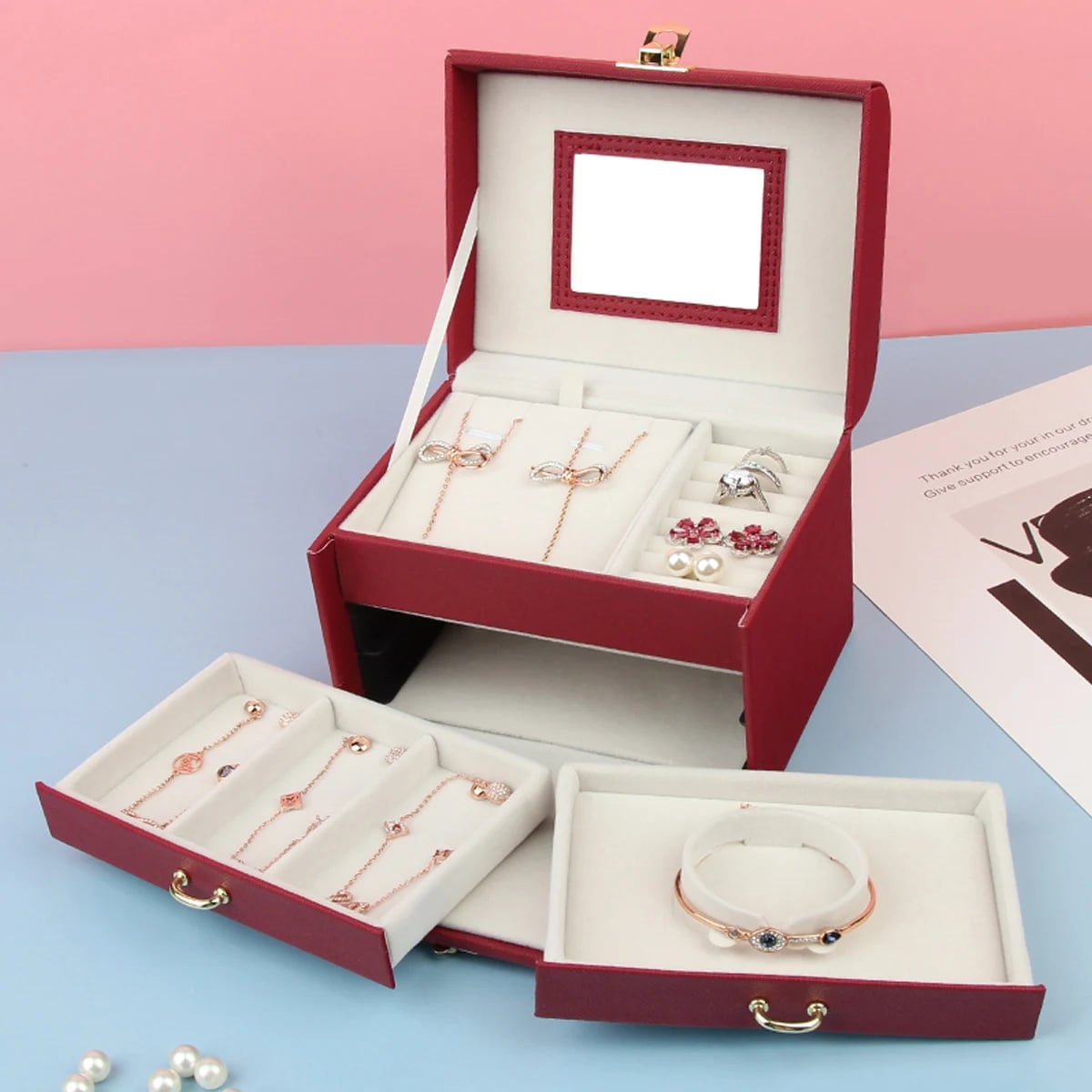 Cutie Bijuterii Xylia AC011 Albastru | Organizare - imagine 3