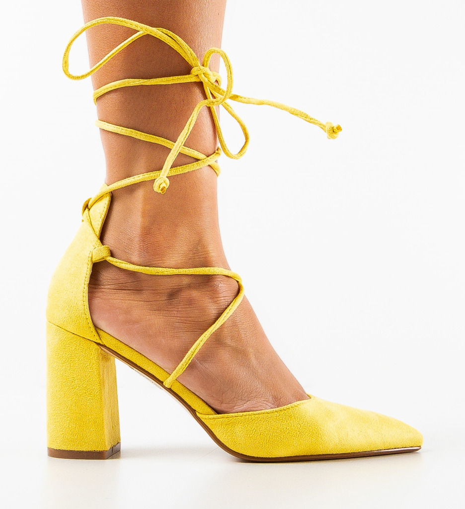 Pantofi dama Arroyo Galbeni Eleganți - imagine 5