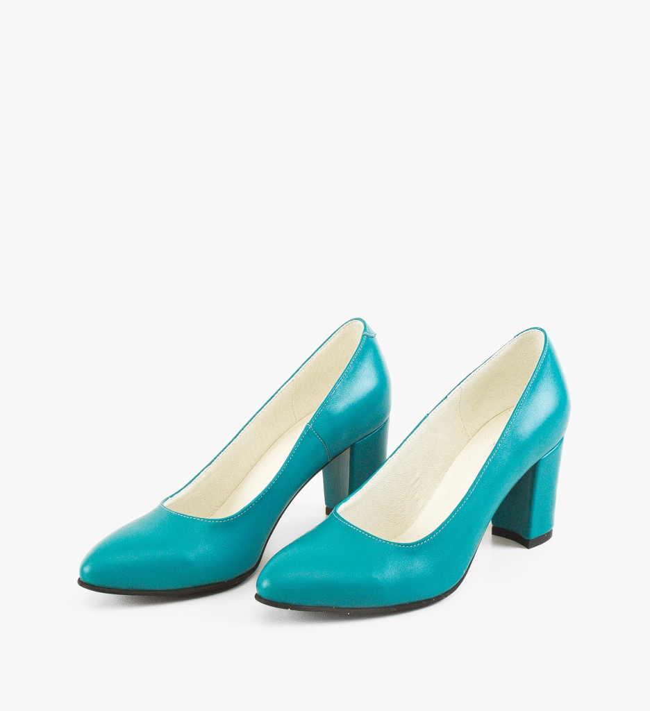 Pantofi Ninna Turcoaz cu Toc Eleganți - imagine 4