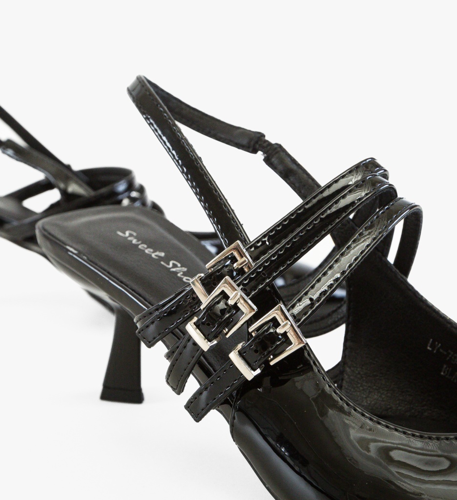 Pantofi Dama Zybras Negri cu Toc Eleganți - imagine 5