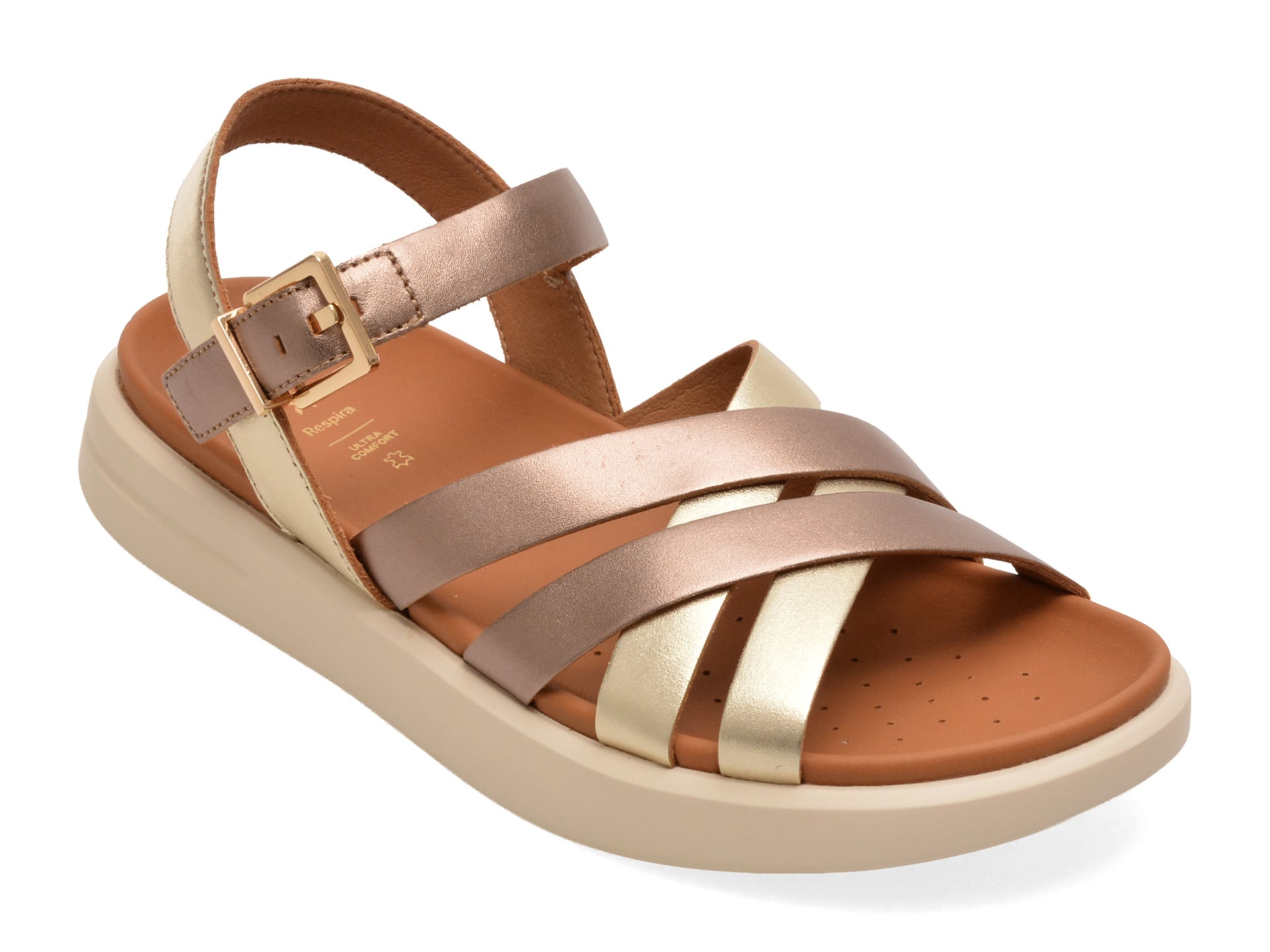 Sandale GEOX Bej Piele Naturală Confort