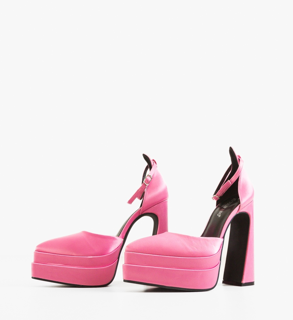 Pantofi Amira Roz Eleganți cu Toc - imagine 3