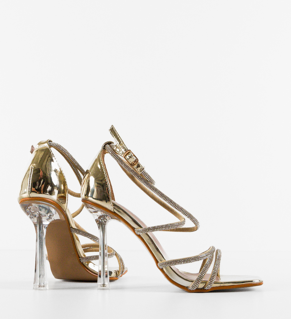 Sandale Dama Aurii cu Platforma - Eleganta Asigurata - imagine 6