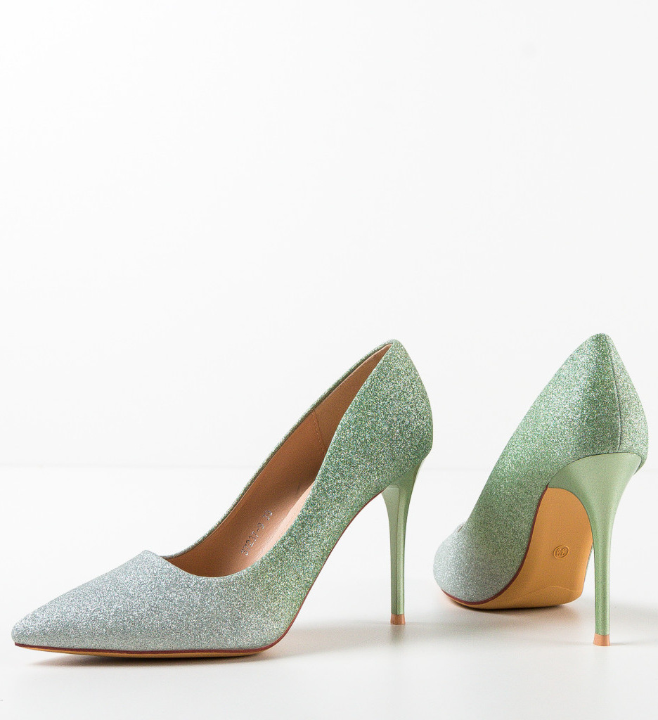 Pantofi Marks Verzi cu Toc Eleganți - imagine 7