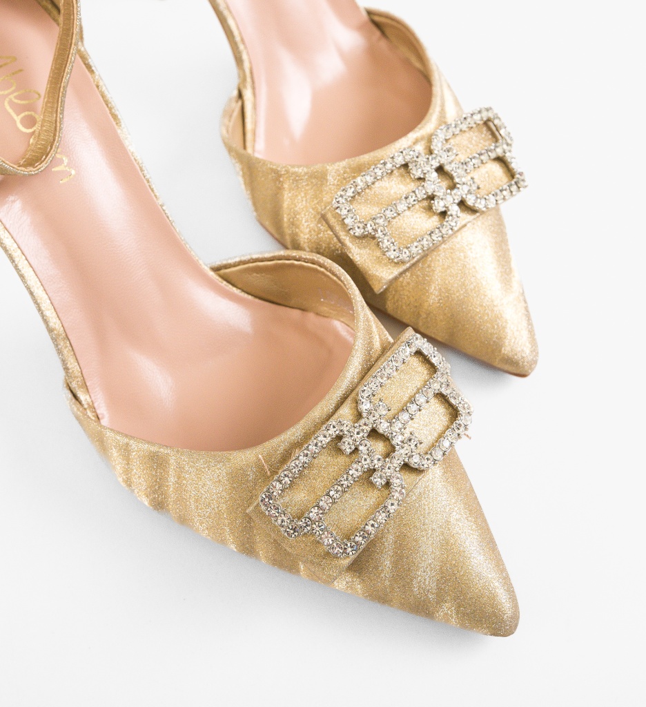 Pantofi Stueck Aurii 2 | Eleganți cu Toc - imagine 7