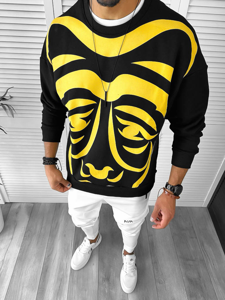 Bluză Bărbați Oversize Neagră - Stil Casual