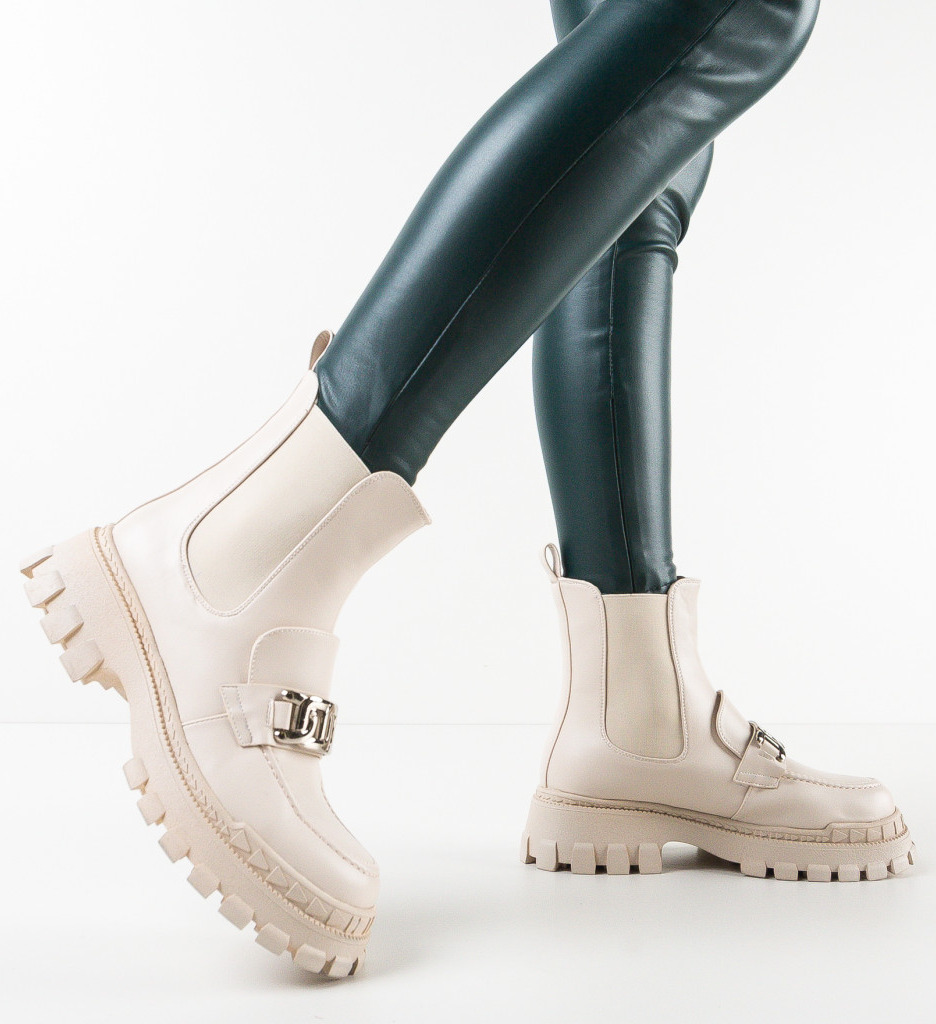 Ghete Dama Sufyan Bej - Elegante si Confortabile - imagine 3