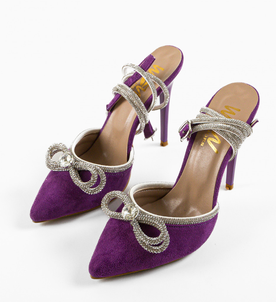 Pantofi Dama Bark Mov - Eleganță și Stil Refined - imagine 6