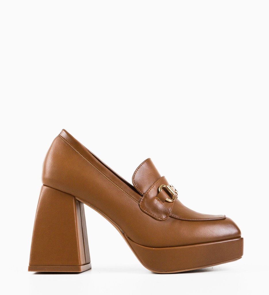 Pantofi Kerry Camel cu Toc Eleganți - imagine 7