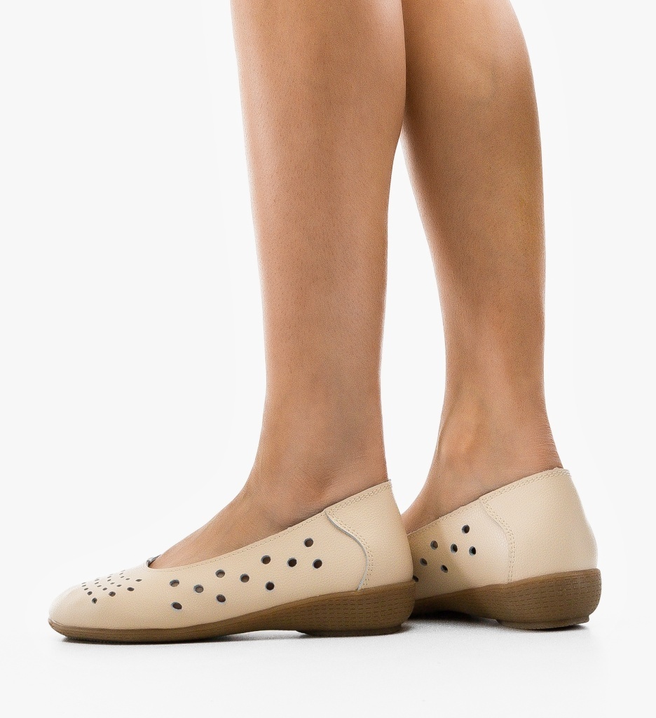 Balerini Dama Vanga Bej - Confort Casual - imagine 4