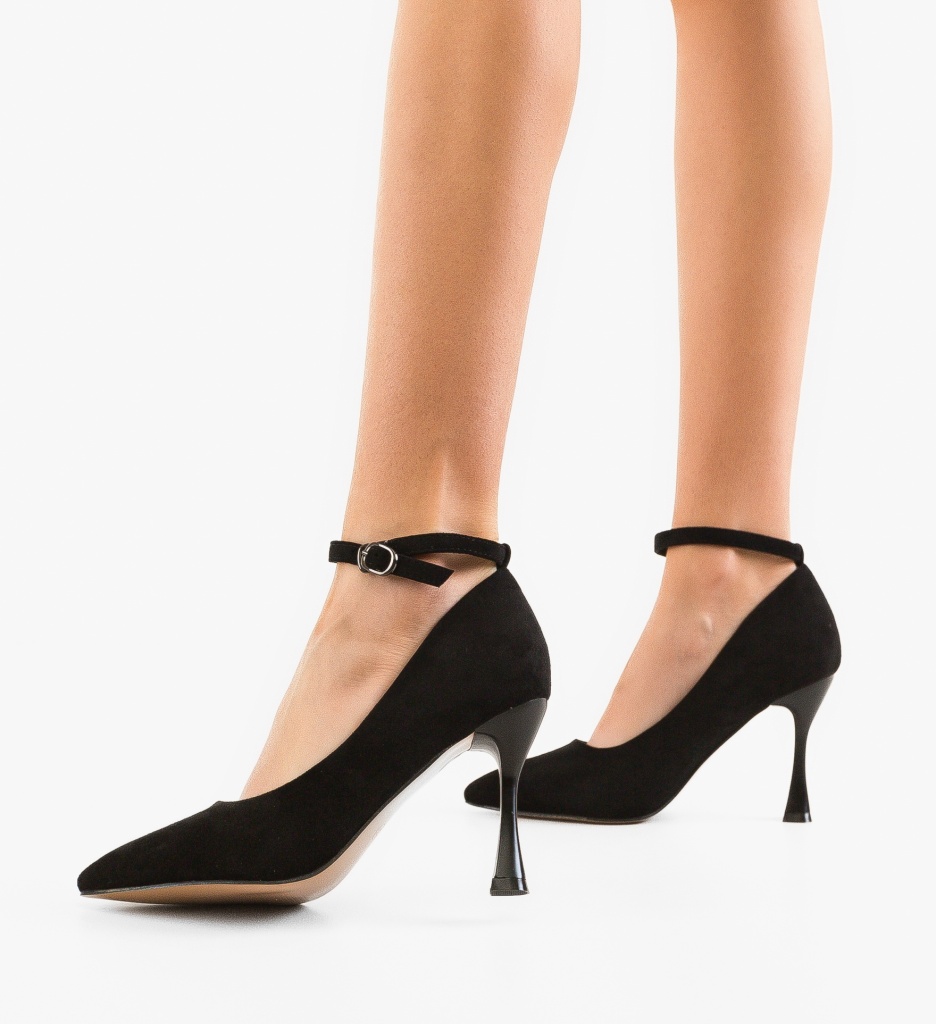 Pantofi Opium Negri Eleganți cu Toc - imagine 2