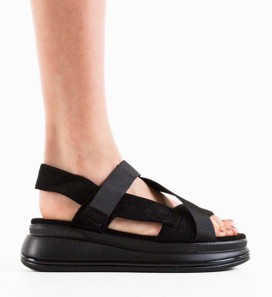 Platforme Corfu Negre | Sandale Elegante Dama - imagine 2