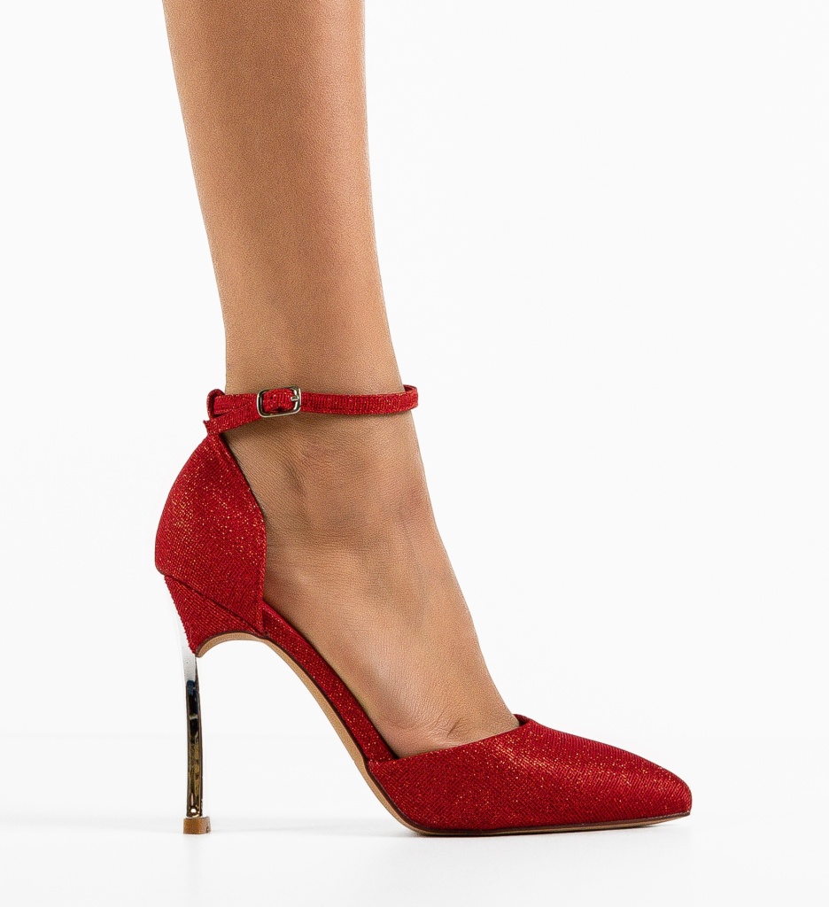 Pantofi cu Toc Degalo Rosii - Look Elegant - imagine 4