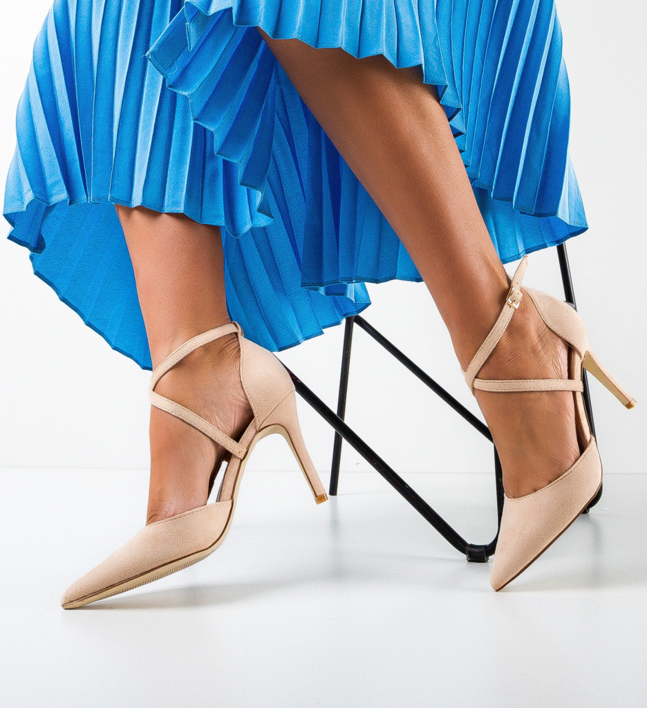 Pantofi Dama Spatio Bej - Toc Elegant - imagine 2