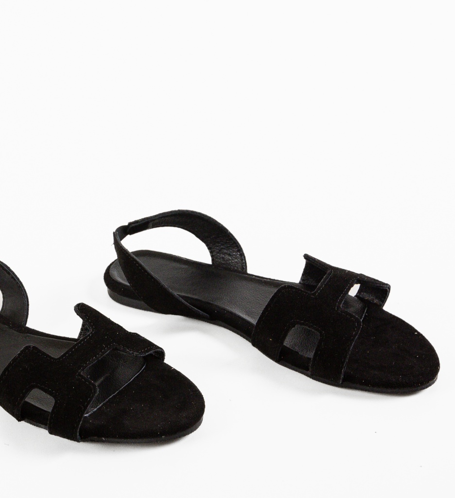 Sandale Dama Harnata Negre | Eleganță și Stil - imagine 6