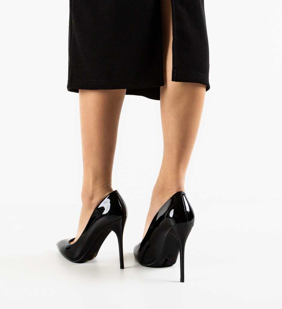 Pantofi Fana Negri cu Toc | Eleganță Asigurată - imagine 2