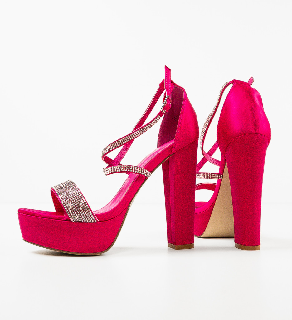 Sandale cu Toc Taniqua Fuchsia | Accesoriul Perfect - imagine 8