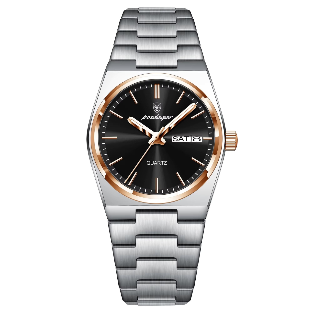 Ceas Barbatesc Poedagar Argintiu-Rose Gold
