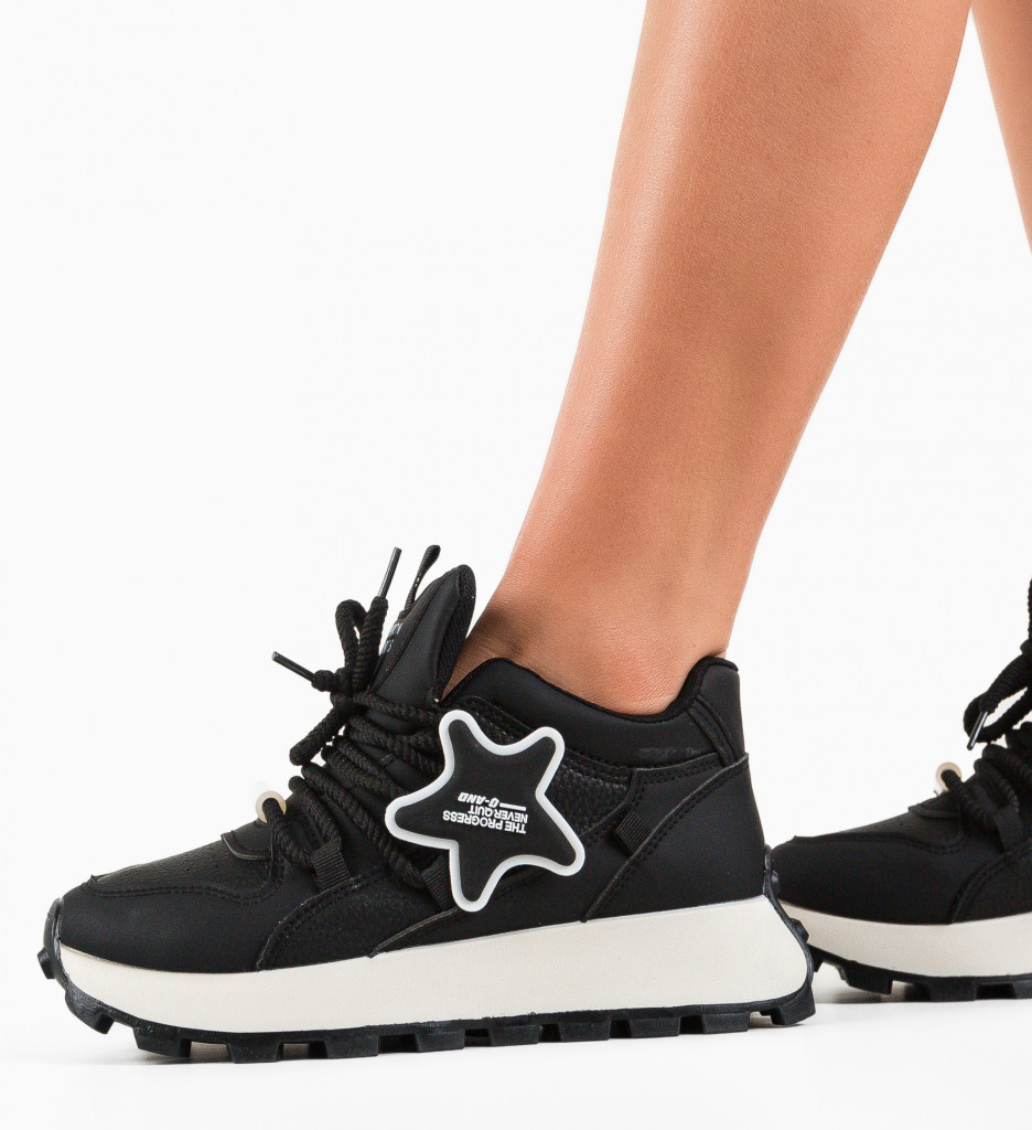 Sneakers Dama Starko Negri | Confort și Stil Urban - imagine 2
