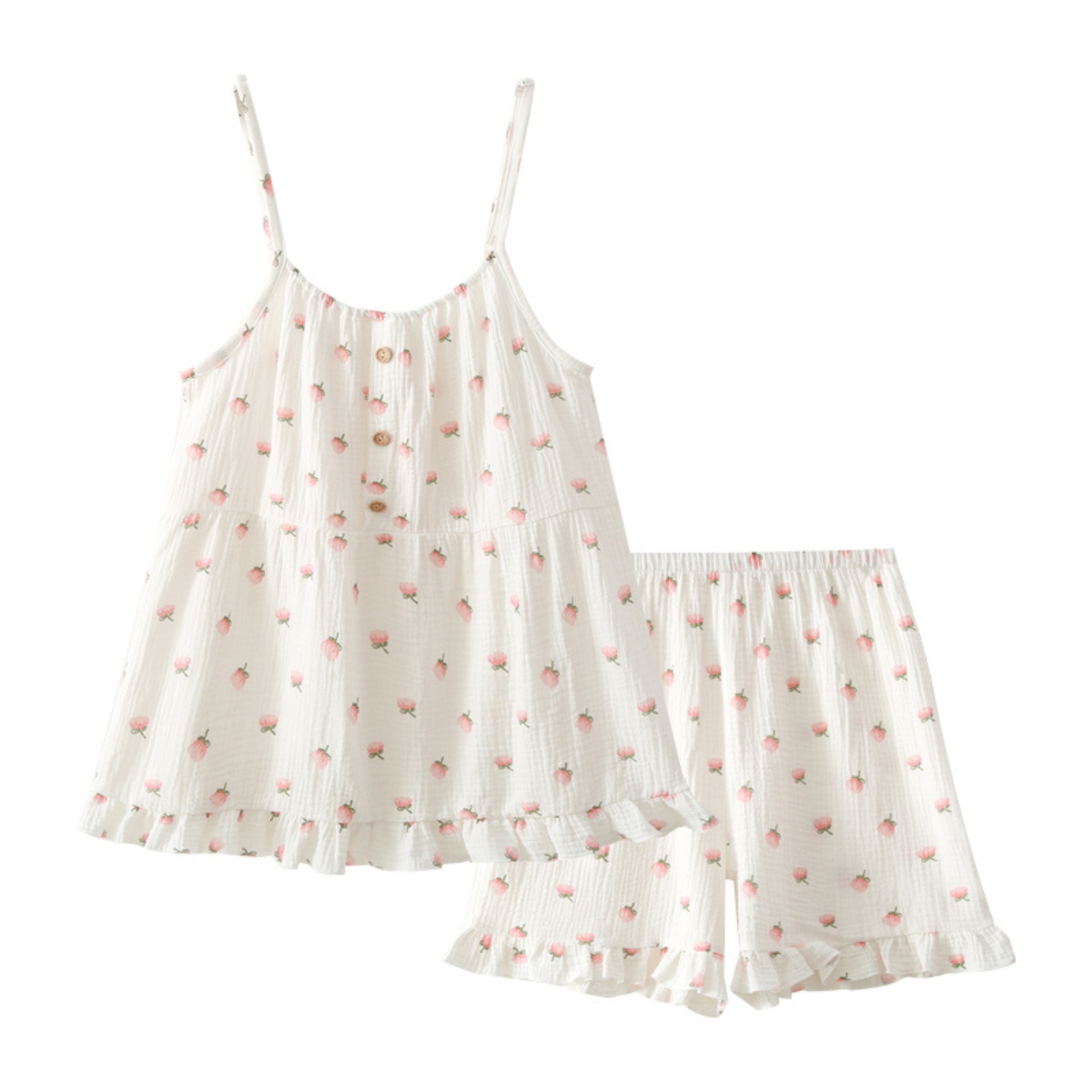 Pijama Delis Sweet Strawberry Bumbac - imagine 3