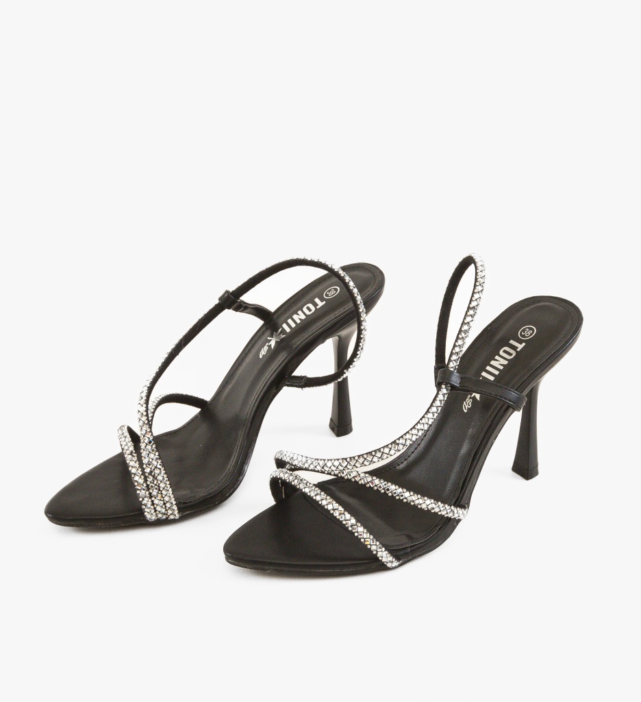 Sandale Dama Dreska Negre Elegante cu Toc - imagine 5