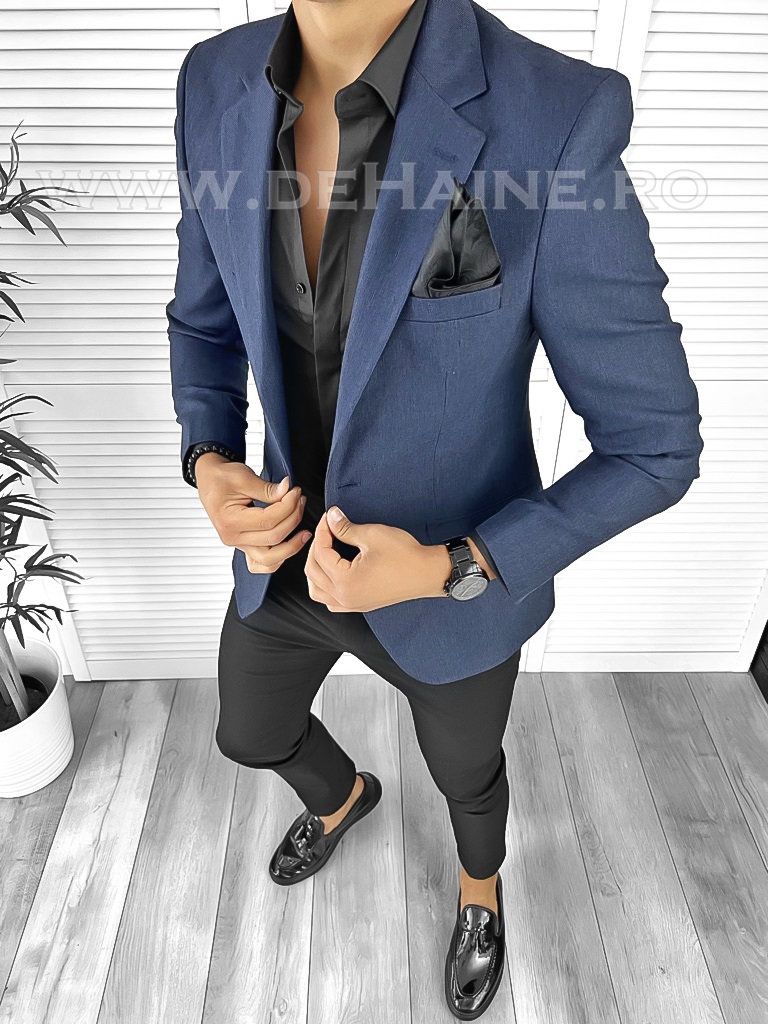 Sacou Barbati Slim Fit Bleumarin Elegant