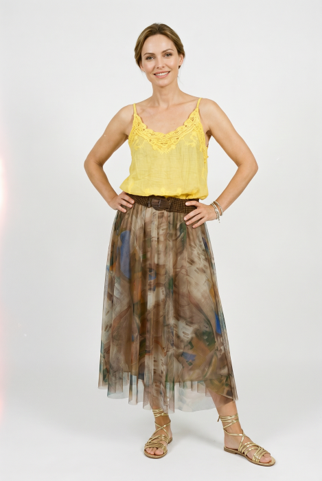 Fusta Clos Tulle Pastelat | Shopika - imagine 2