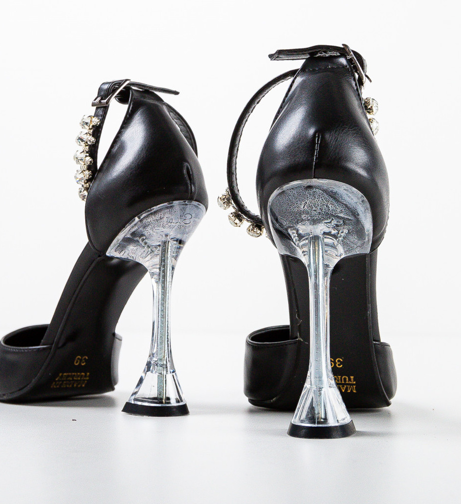 Pantofi Mydek Negri cu Toc Eleganți - imagine 6