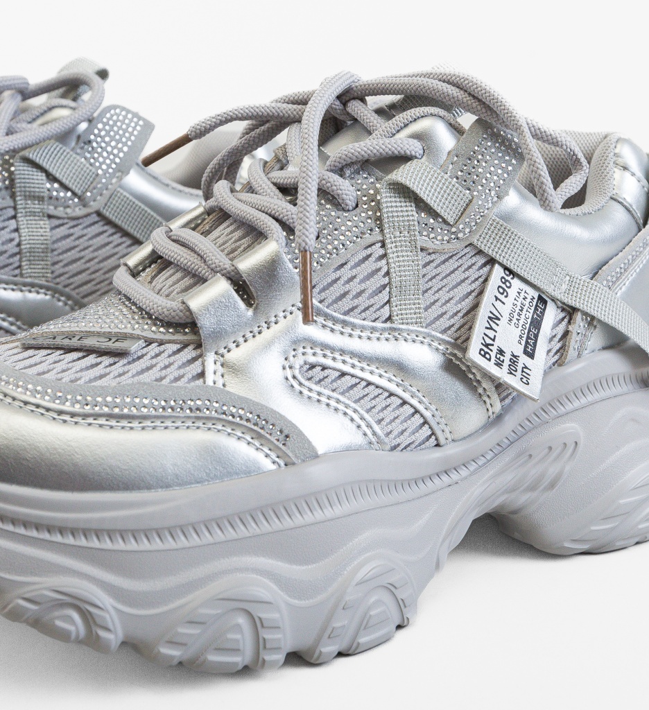 Sneakers Dama Careof Argintii - Stil și Confort - imagine 4