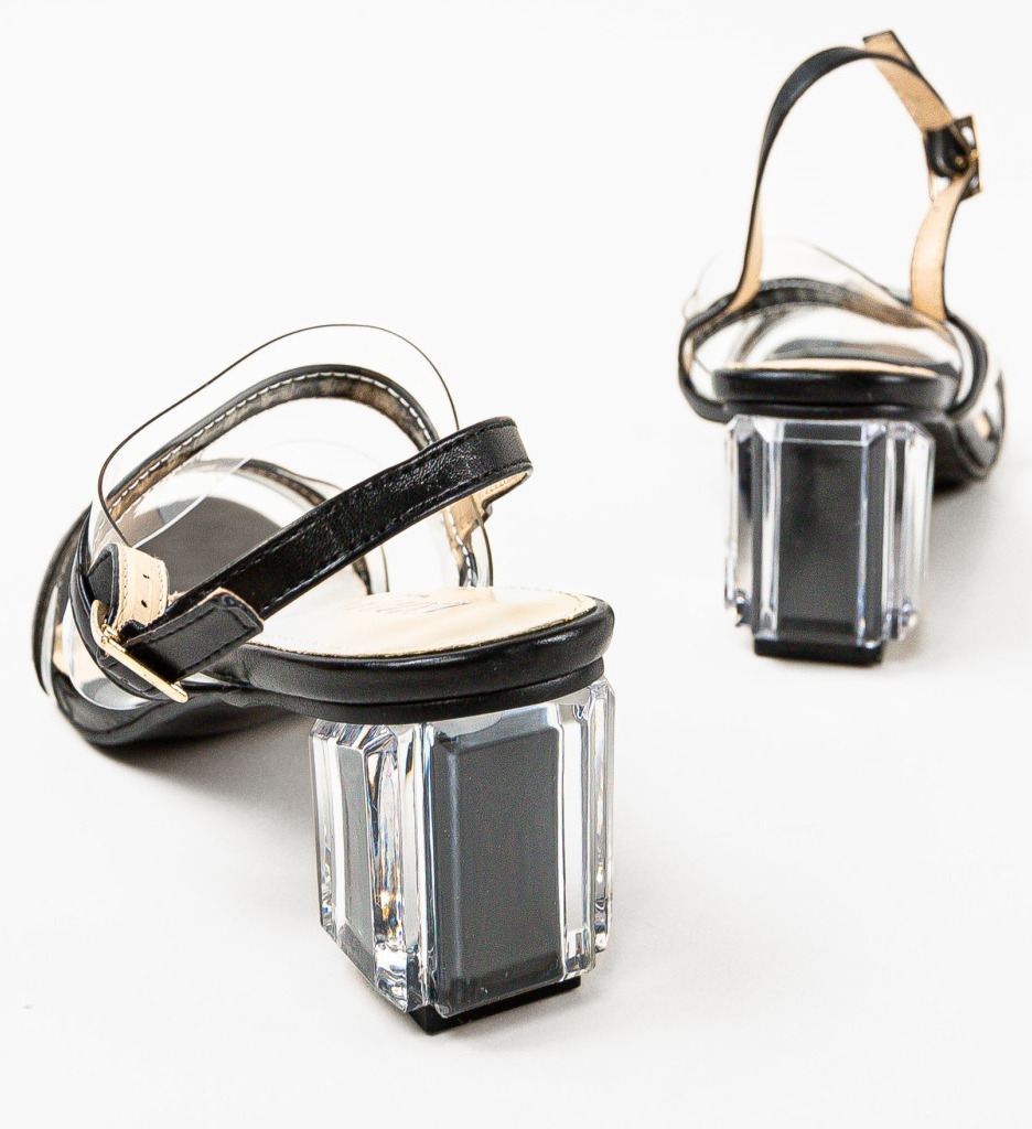 Sandale Martens Negre cu Toc - Stil Rebel - imagine 6