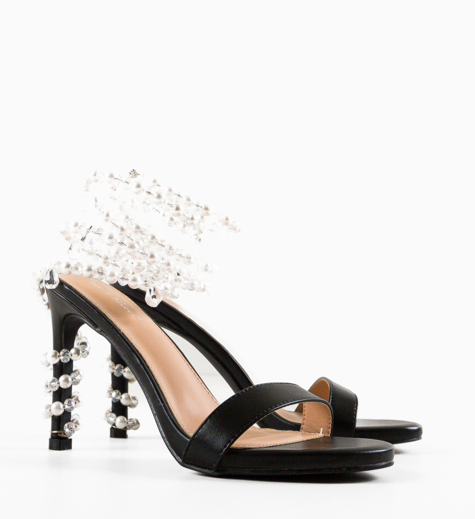 Sandale Toc Uche Negre | Eleganță și Stil - imagine 7