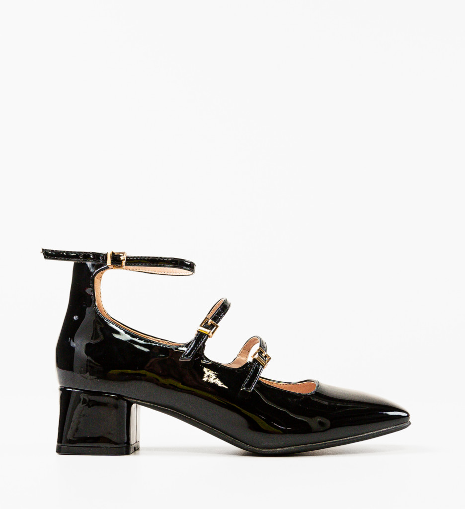 Pantofi Jona Negri Eleganți cu Toc - imagine 6