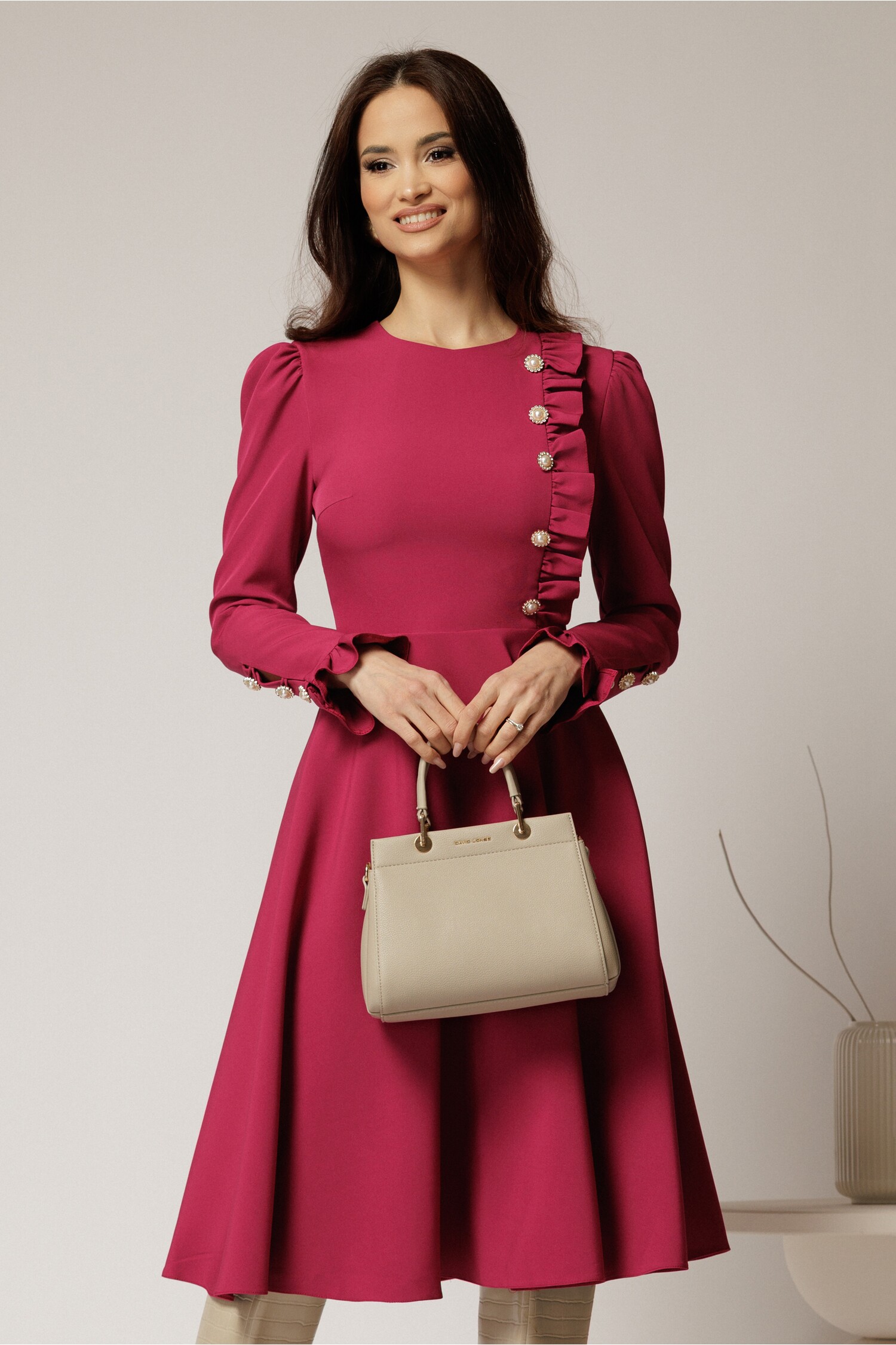 Rochie DY Fashion Midi Magenta Eleganta