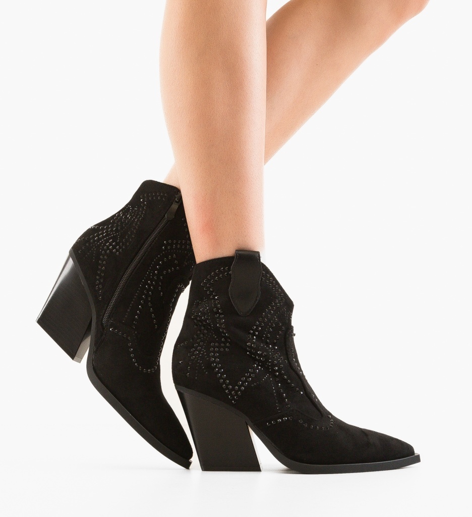 Botine Dama Leila Negre - Eleganta si Stil